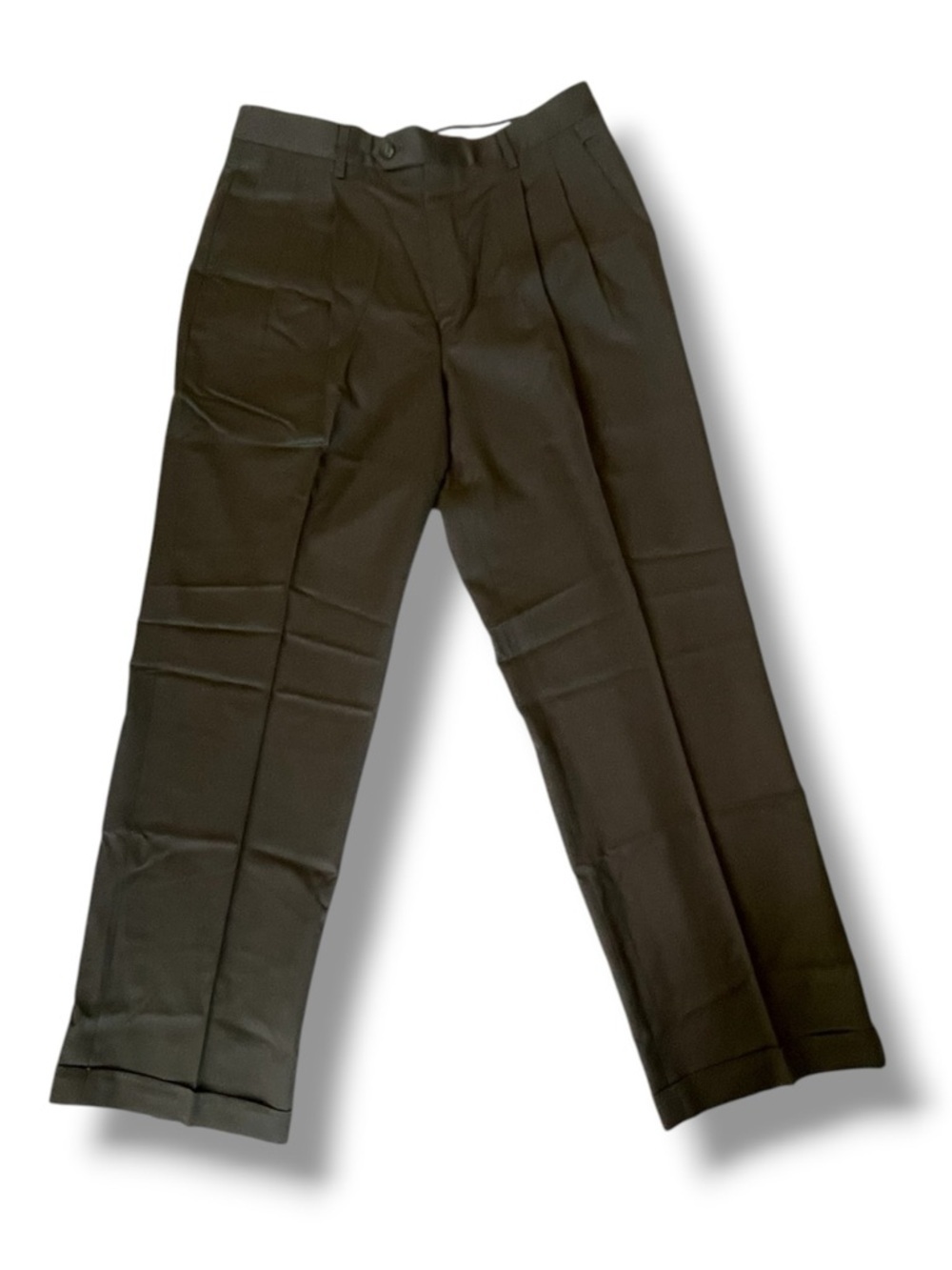Wool Dress Pants Paul Fredrick Mens 34R Dark Gray Business Trousers Classic Fit